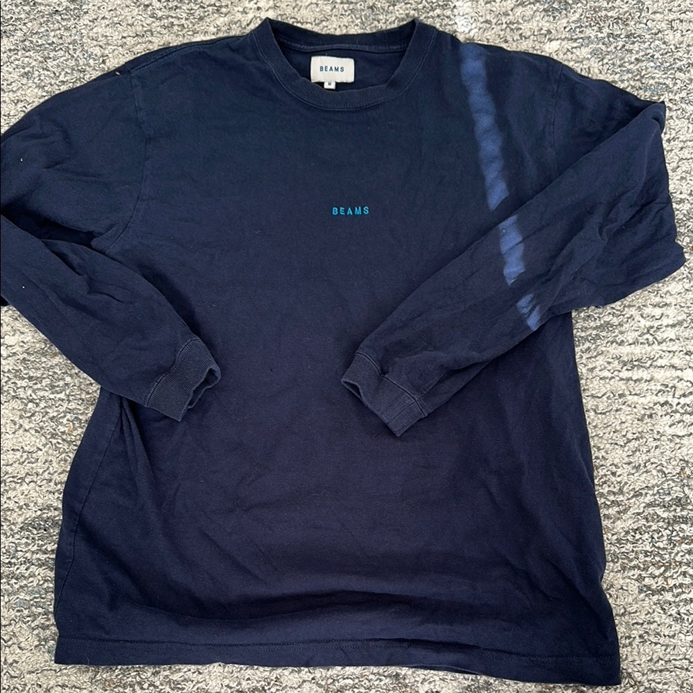 BEAMS Navy Long Sleeve T-Shirt - Size M